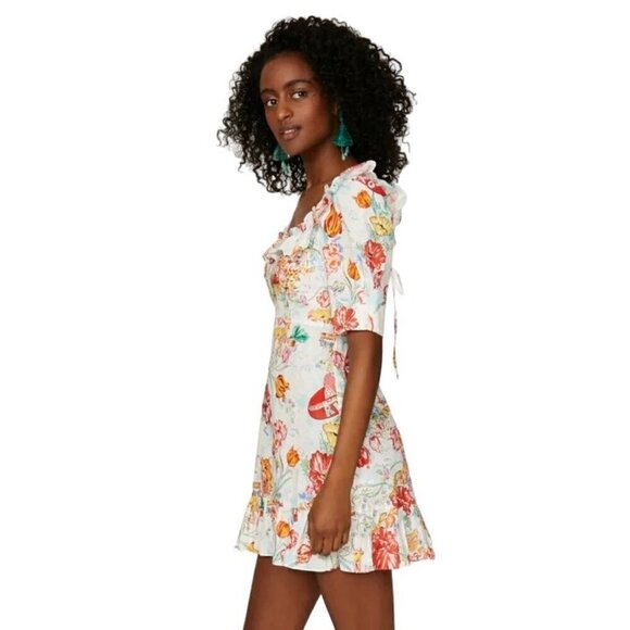 Rixo Camile Ruffle Mini Dress Multicolor in 8 Womens Linen ruffle - Picture 12 of 16